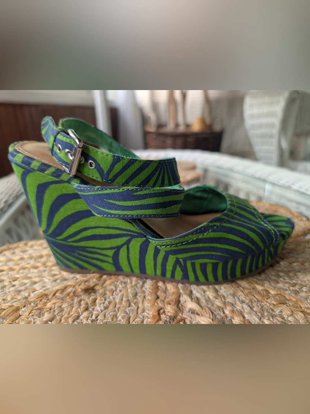 Summer Blue/Green Strappy GAP Wedge Sandals